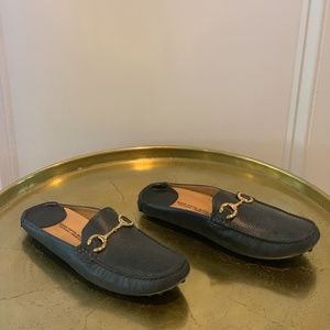 SAKS FIFTH AVENUE LEATHER SHOES Loafer - Horsbit Mule Slide Driving Shoe